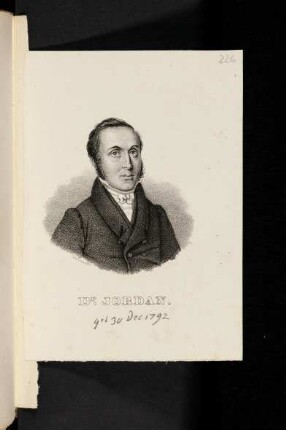226r-226v, Porträt Dr. [Sylvester] Jordan, geb. 30. Dec. 1792