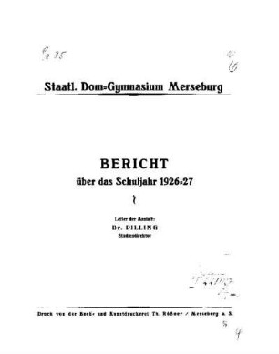 1926/27: Bericht ... - 1926/27