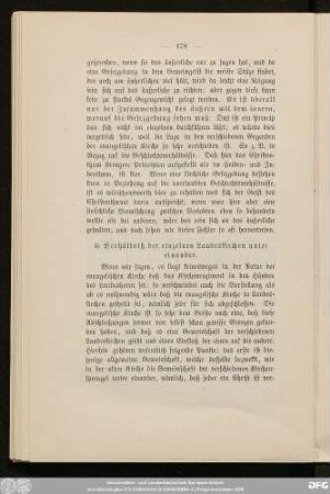 4) Verhältniß der einzelnen Landeskirchen unter einander.