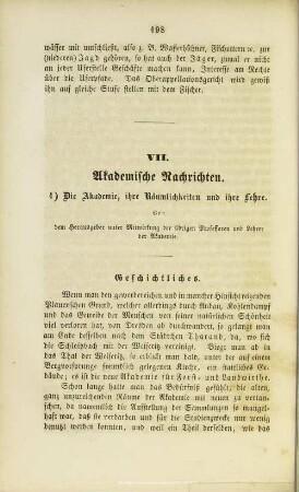 VII. Akademische Nachrichten