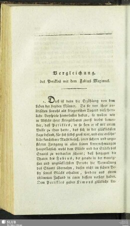 Vergleichung des Perikles mit dem Fabius Maximus