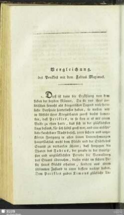 Vergleichung des Perikles mit dem Fabius Maximus