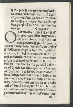 Die siele so gar in gott versuncken is/ wurt entledicht van allen vernuftigen wercken ... Cap. xxxv.