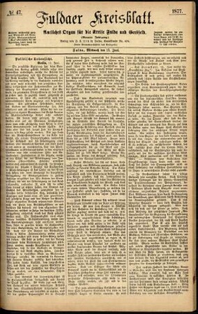 Ausgabe vom Mittwoch, den 13. Juni 1877.