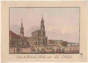 Die Katholische Hofkirche und das Residenzschloss in Dresden
