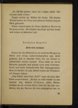 Sechstes Kapitel. Jörli reist zweimal