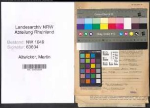 Entnazifizierung Martin Altwicker , geb. 31.10.1907 (Kaufmaennischer Angestellter)