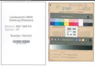 Entnazifizierung Heinrich Buecker , geb. 30.09.1905 (Landwirt)