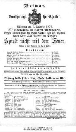 Spielt nicht mit dem Feuer
