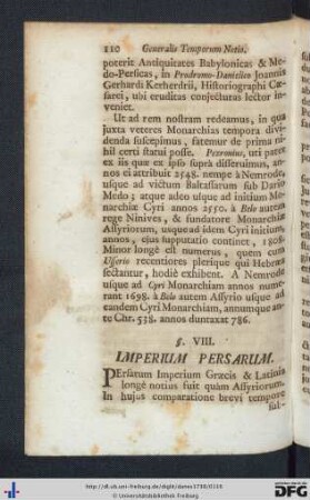 § VIII. Imperium Persarum.