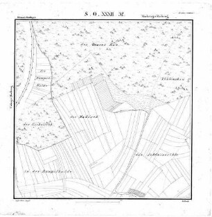 Kartenblatt SO XXXIII 32 Stand 1822 ca.