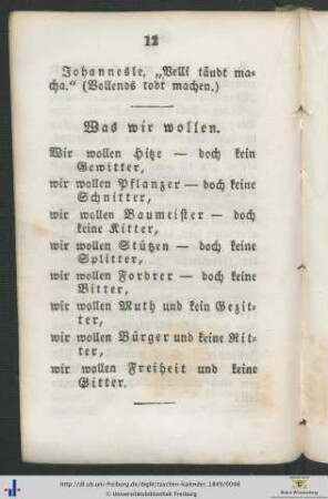 Was wir wollen.