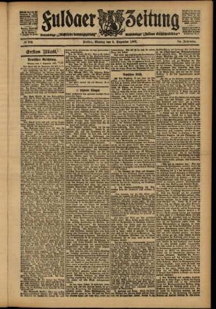 Erste Ausgabe vom Montag, den 09. Dezember 1907.