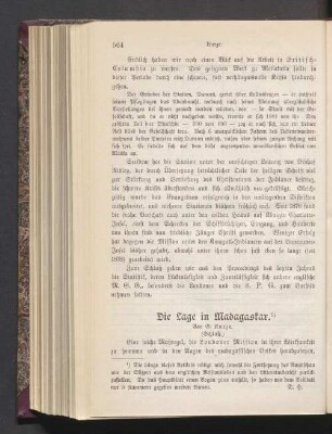 Die Lage in Madagaskar (Schluß)