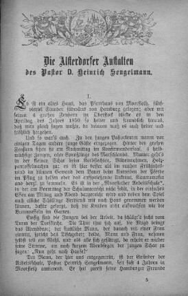 Die Alsterdorfer Anstalten das Pastor D. Heinrich Sengelmann.