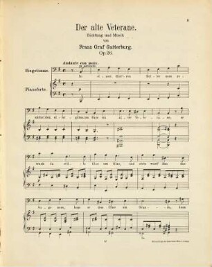 Der alte Veterane : Lied für Baß mit Pianoforte-Begleitung ; Op. 26