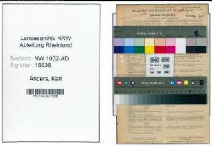 Entnazifizierung Karl Anders, geb. 11.05.1903 (Oberinspektor)