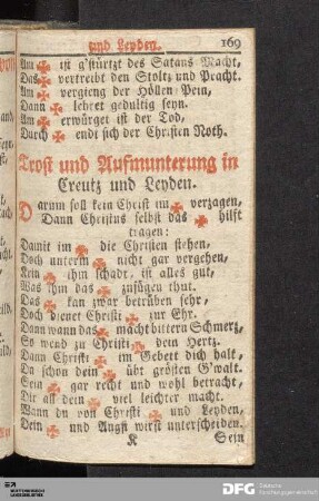 Trost und Aufmunterung in Creutz und Leyden.
