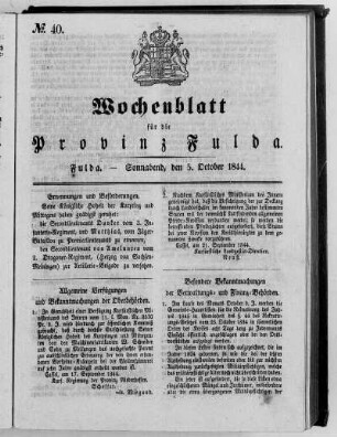Nr. 40, Ausgabe vom 5. Oktober 1844