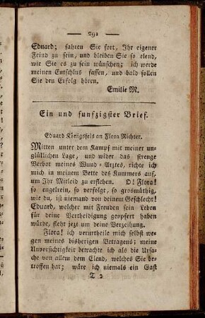 Ein und funfzigster Brief. Eduard Königsfels an Flora Richter