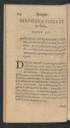 Servorum Fides Et perfidia. Caput XVI.
