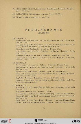 F. Peru- Keramik (Nr. 288-295)