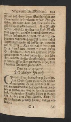 Das XLV. Capitel/ Liederlicher Proceß.