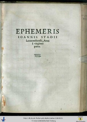 Ephemeris Ioannis Stadii […] 1559