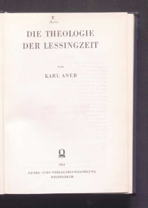 Die Theologie der Lessingzeit