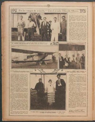 Por los campos de aviación.- Con el aviador Eduardo Olivero.