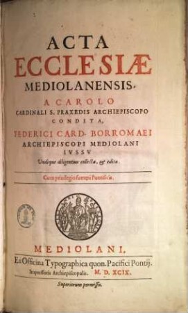 Acta ecclesiae Mediolanensis