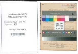 Entnazifizierung Elisabeth Wolter , geb. 04.01.1912 ()