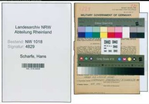 Entnazifizierung Hans Scharfe , geb. 06.09.1909 (Angestellter)
