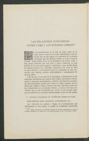 Las relaciones económicas entre Cuba y los Estados Unidos