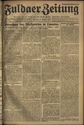 Ausgabe vom Samstag, den 17. Oktober 1925.