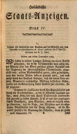 Holländische Staats-Anzeigen. 4. 1785