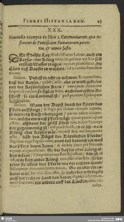 XXX. Nonnulla excerpta ex libro I. Ceremoniarum, quae testantur de Pontificum Rom anorum potentia, & nimio fastu