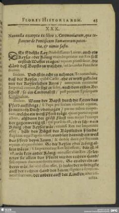 XXX. Nonnulla excerpta ex libro I. Ceremoniarum, quae testantur de Pontificum Rom anorum potentia, & nimio fastu