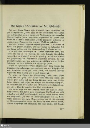 Die letzten Stunden vor der Schlacht