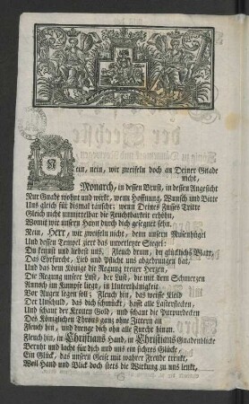 [Als der Allerdurchlauchtigste und Großmächtigste König und Herr Herr Christian der Sechste ...]
