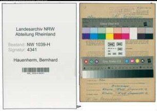 Entnazifizierung Bernhard Hauenherm , geb. 14.09.1895 (Angestellter)