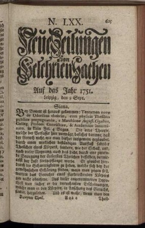 N. LXX. Leipzig, den 2 Sept. - N. LXXVIII. Leipzig, den 30 Sept.