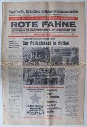 Linksradikale Wochenzeitung "ROTE FAHNE" u.a. zu den Sicherheitsmaßnahmen bei der Fußball-Weltmeisterschaft 1974