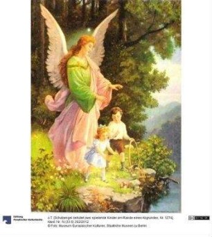 o.T. [Schutzengel behütet zwei spielende Kinder am Rande eines Abgrundes, Nr. 1274]
