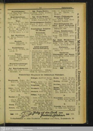 Einwohnerverzeichnis : Alphabetisches Verzeichnis der selbständigen Einwohner