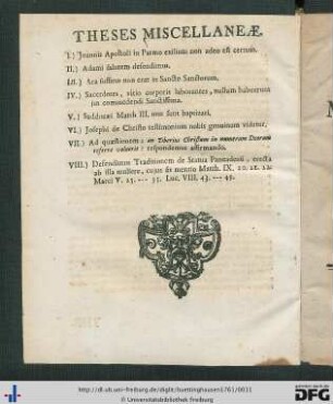 Theses Miscellaneae.
