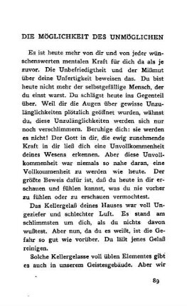Die Möglichkeit Des Unmöglichen