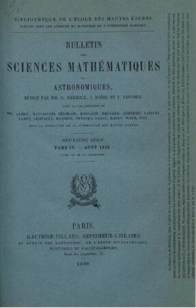 Tome IV. - Aout 1880.