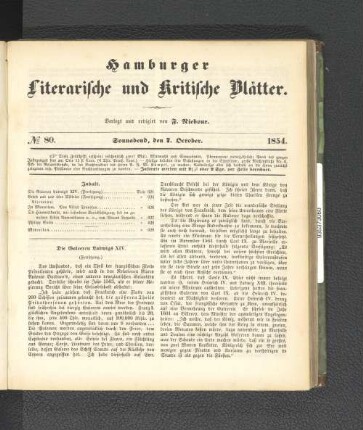 No. 80. 7. Oktober 1854