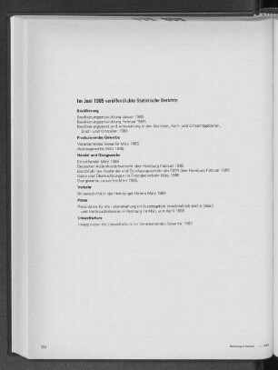 Im Juni 1985 veröffentlichte Statistische Berichte